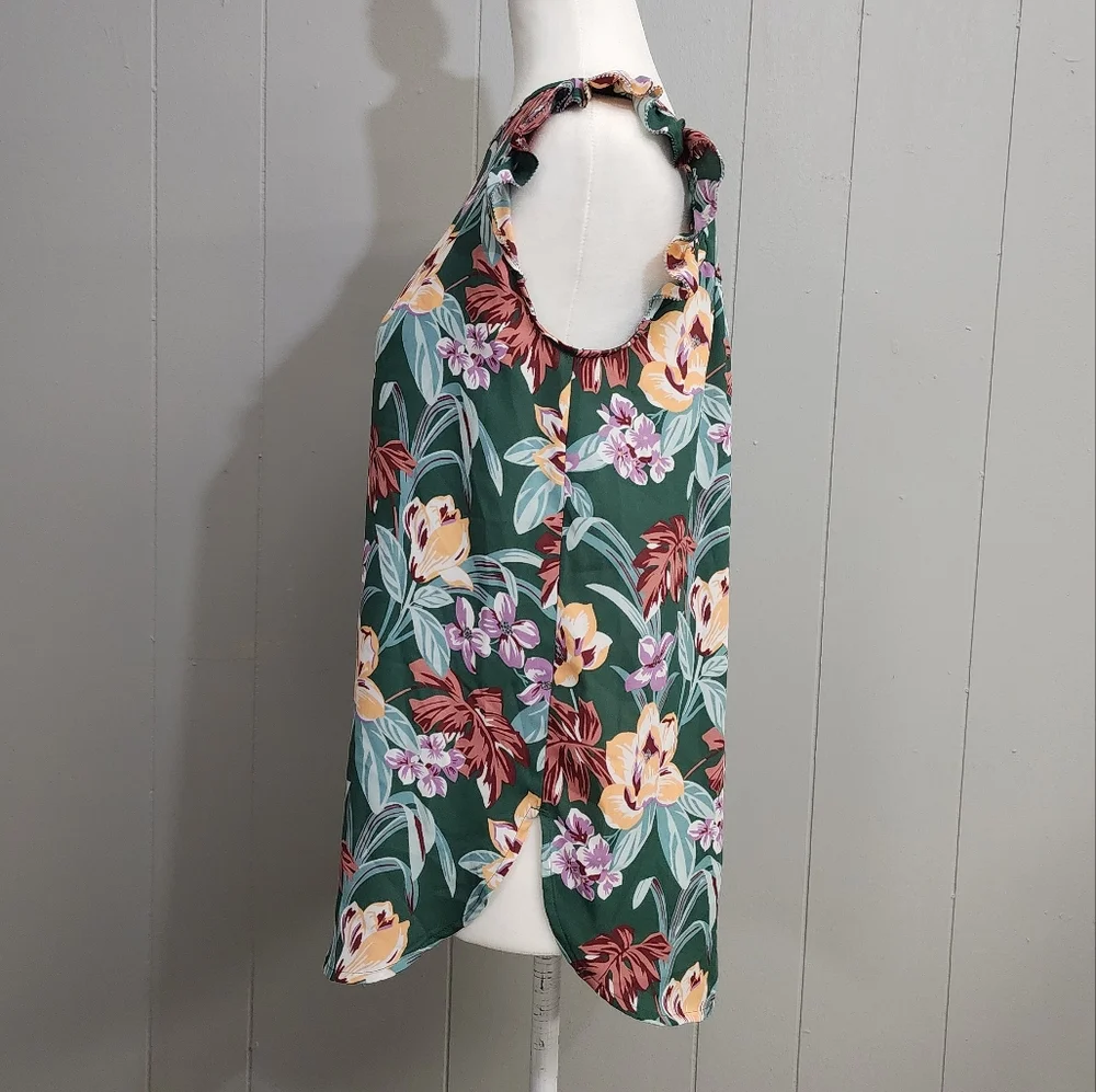 Loft Floral Print Blouse Tank Top - Picture 4 of 13